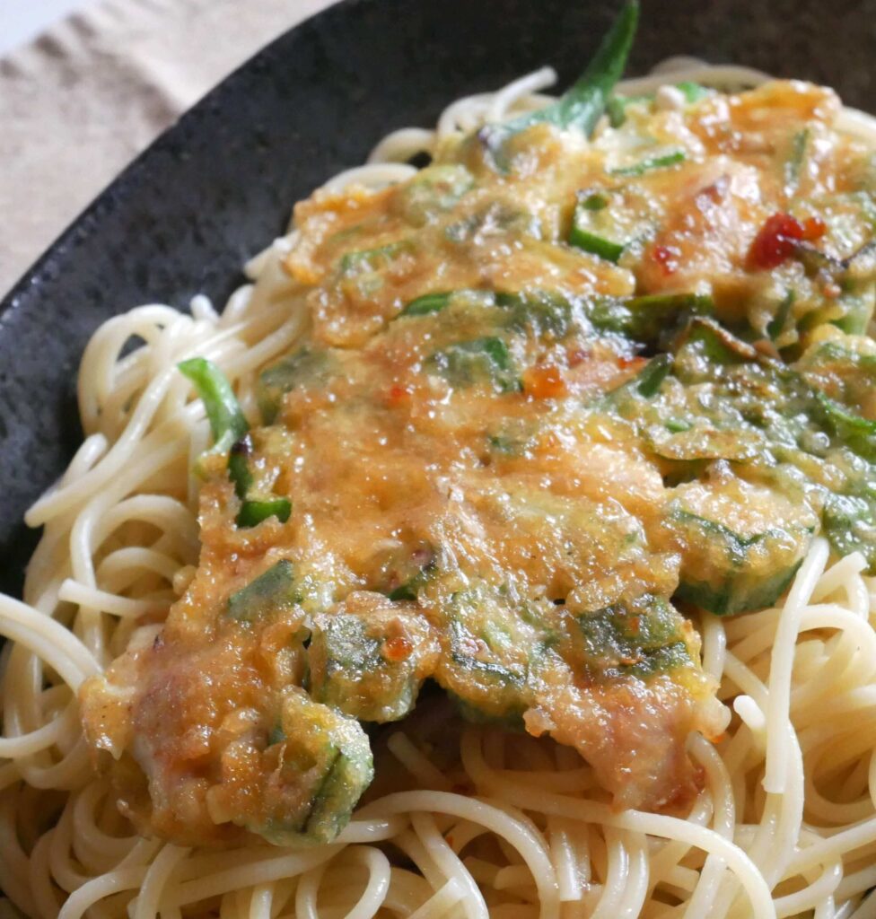 Fried-okra-pasta